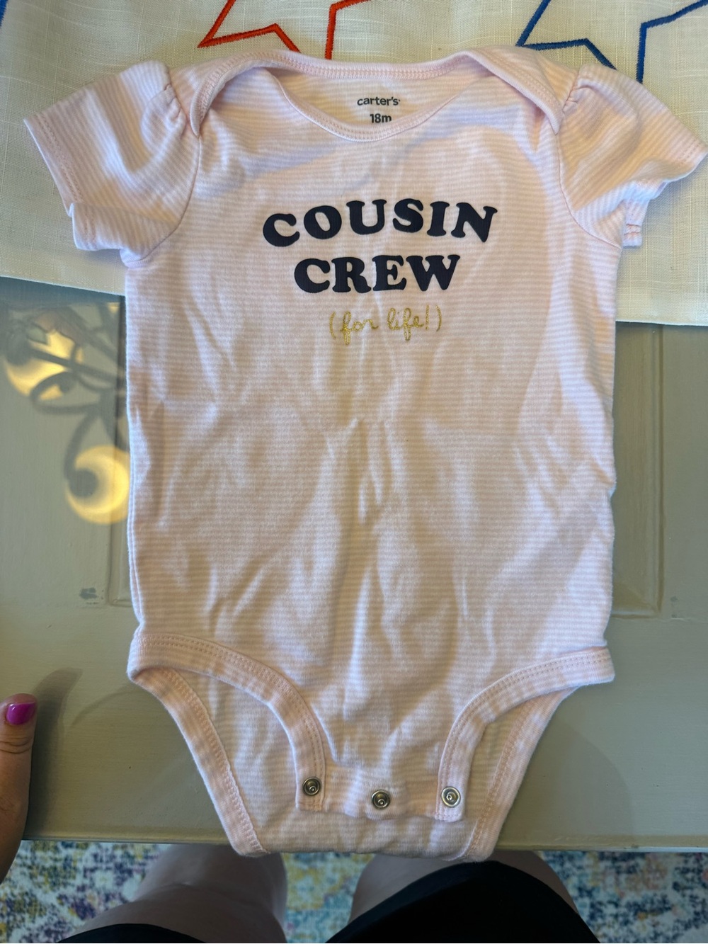 Carter's Light Pink 'Cousin Crew' Short Sleeve One-Piece